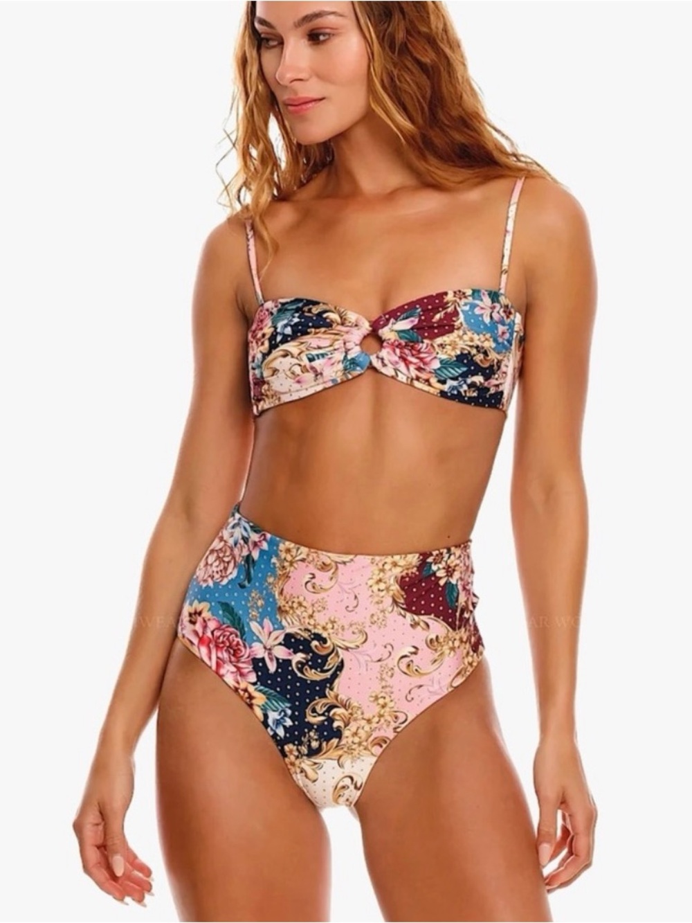 Agua Bendita Multi Floral Talia High-Waist Bottom